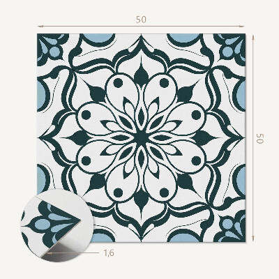 Pvc wall panel square Mandala with floral pattern