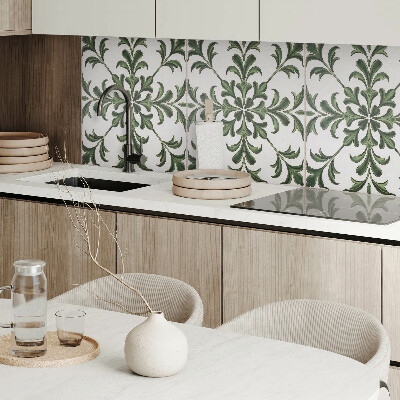 Wall paneling Green design on tiles