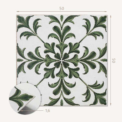 Wall paneling Green design on tiles