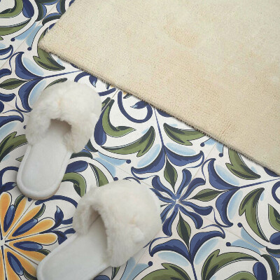 Pvc wall panel square Floral pattern with plant elements