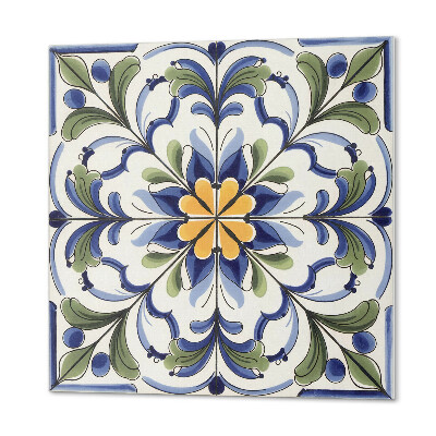Wall panel square Flower pattern in ceramic aesthetic