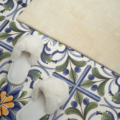 Wall panel square Flower pattern in ceramic aesthetic