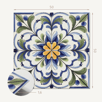 Wall panel square Flower pattern in ceramic aesthetic