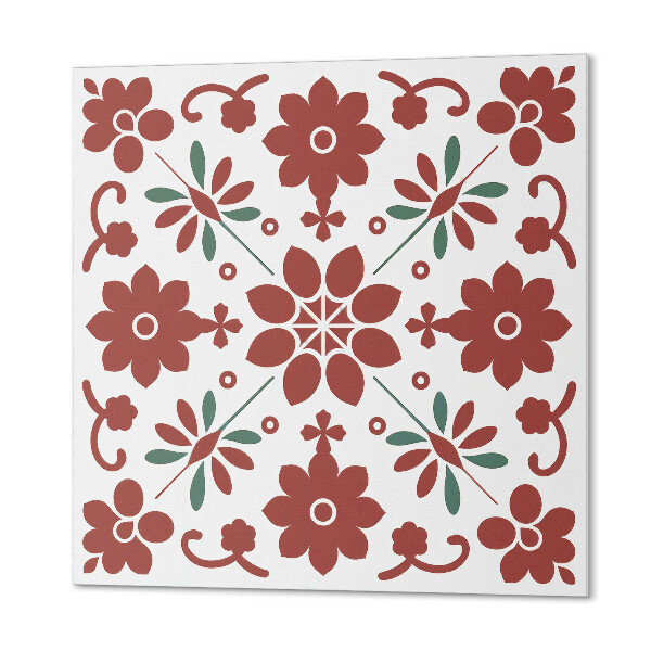 Wall panel square Flowers surrounded by leaves