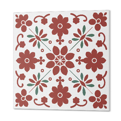 Wall panel square Flowers surrounded by leaves