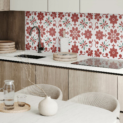 Wall panel square Flowers surrounded by leaves
