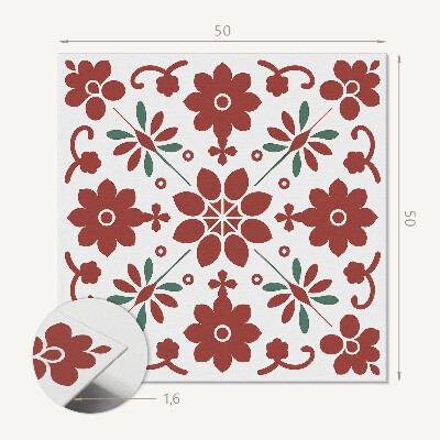 Wall panel square Flowers surrounded by leaves