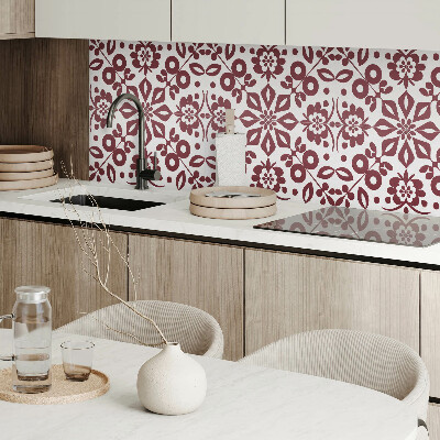 Pvc wall panel square Plant design with flowers and leaves