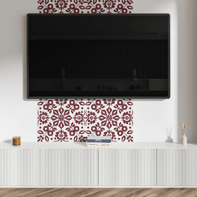 Pvc wall panel square Plant design with flowers and leaves