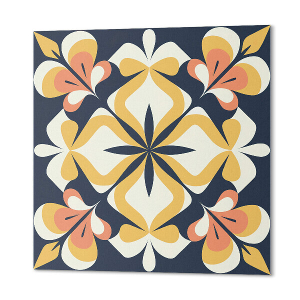 Wall panel square Flowers in a geometric arrangement