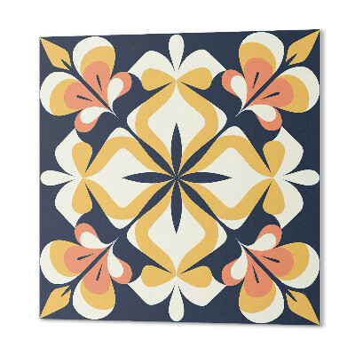 Wall panel square Flowers in a geometric arrangement