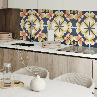 Wall panel square Flowers in a geometric arrangement