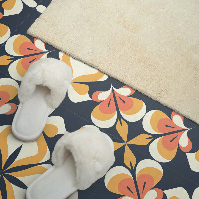 Wall panel square Flowers in a geometric arrangement
