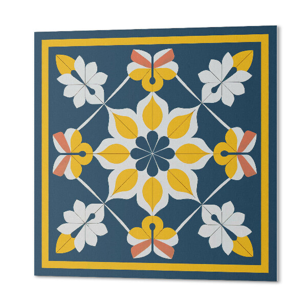 Wall panel square Flowers in perfect symmetry