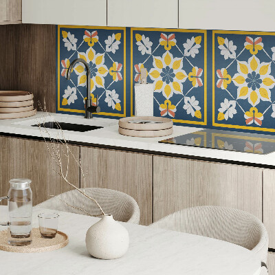 Wall panel square Flowers in perfect symmetry