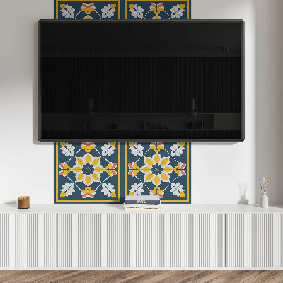 Wall panel square Flowers in perfect symmetry