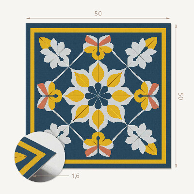 Wall panel square Flowers in perfect symmetry