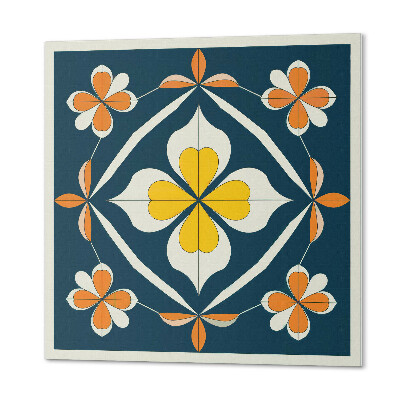Pvc wall panel square Harmony of flowers in a symmetrical edition