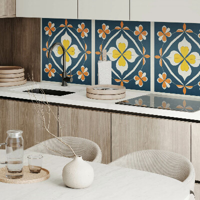 Pvc wall panel square Harmony of flowers in a symmetrical edition