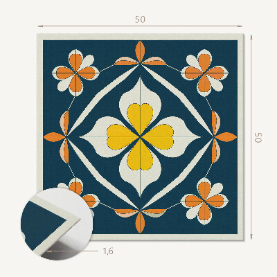 Pvc wall panel square Harmony of flowers in a symmetrical edition