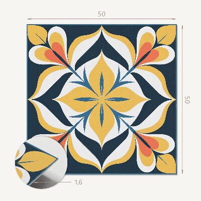 Wall panel square Sophisticated floral print