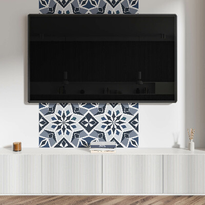 Wall panel square Modern floral motif with geometry