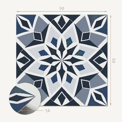 Wall panel square Modern floral motif with geometry