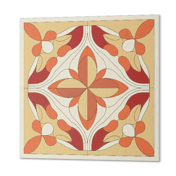 Wall panel square Artistic flower pattern in abstract style
