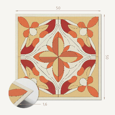 Wall panel square Artistic flower pattern in abstract style