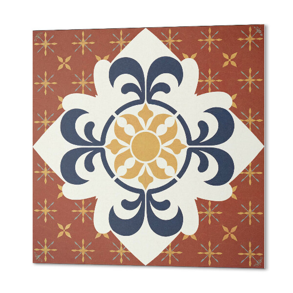 Wall panel square Floral design with organic shapes