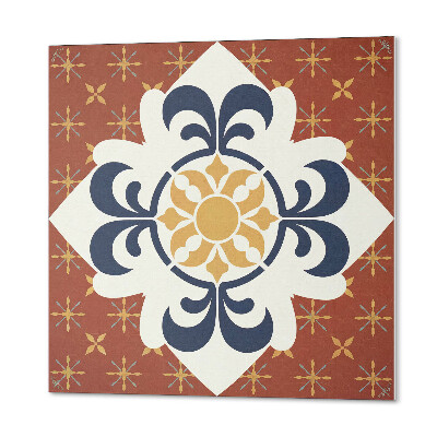 Wall panel square Floral design with organic shapes