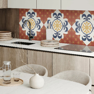 Wall panel square Floral design with organic shapes