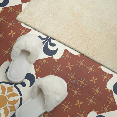 Wall panel square Floral design with organic shapes