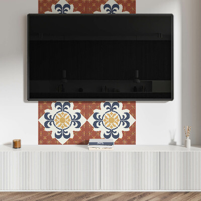 Wall panel square Floral design with organic shapes