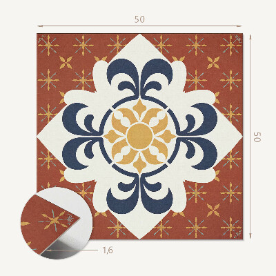 Wall panel square Floral design with organic shapes