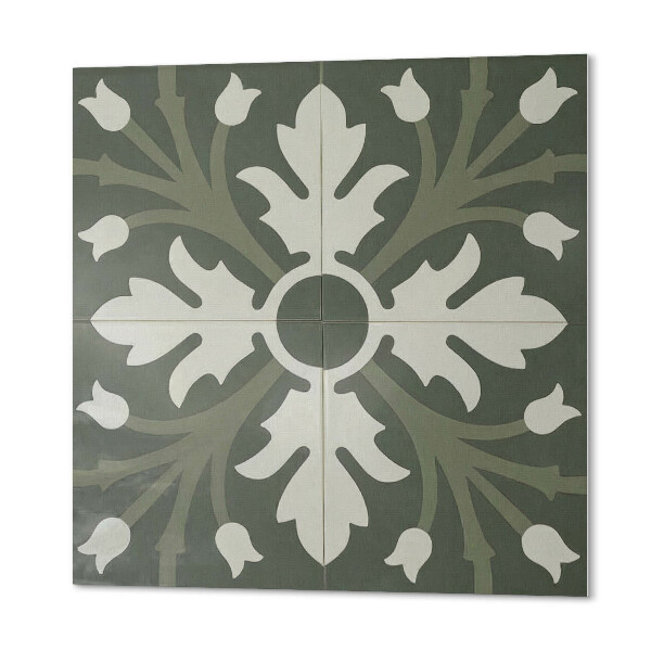Wall paneling Green design on tiles