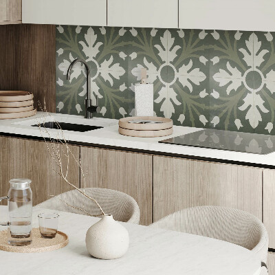 Wall paneling Green design on tiles
