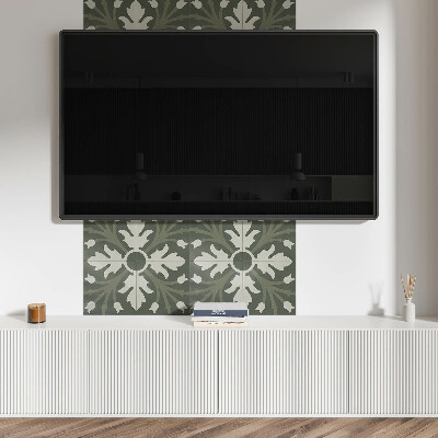 Wall paneling Green design on tiles