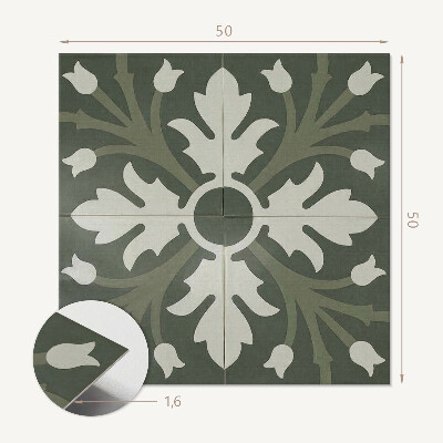Wall paneling Green design on tiles