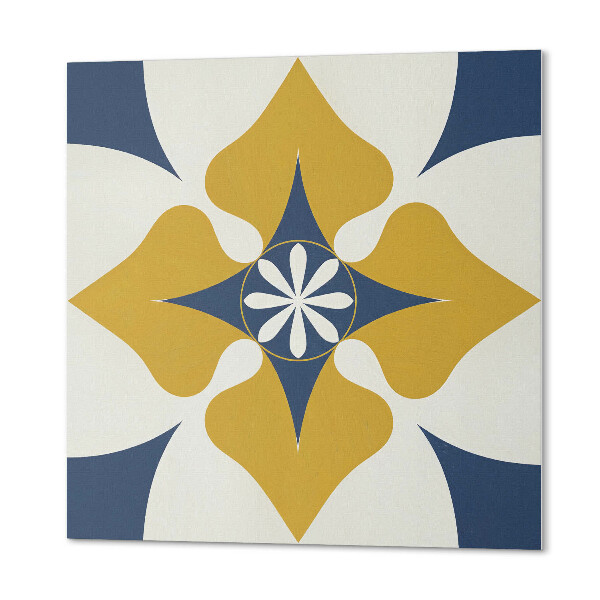 Pvc wall panel square Harmony of flowers in a symmetrical style