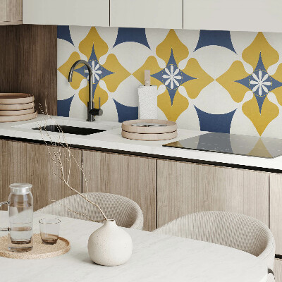 Pvc wall panel square Harmony of flowers in a symmetrical style