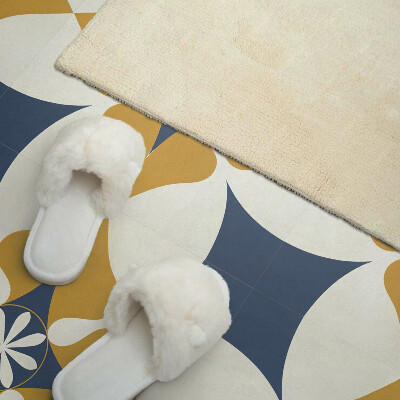 Pvc wall panel square Harmony of flowers in a symmetrical style