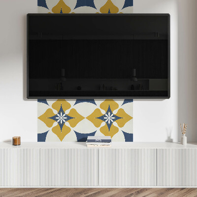 Pvc wall panel square Harmony of flowers in a symmetrical style