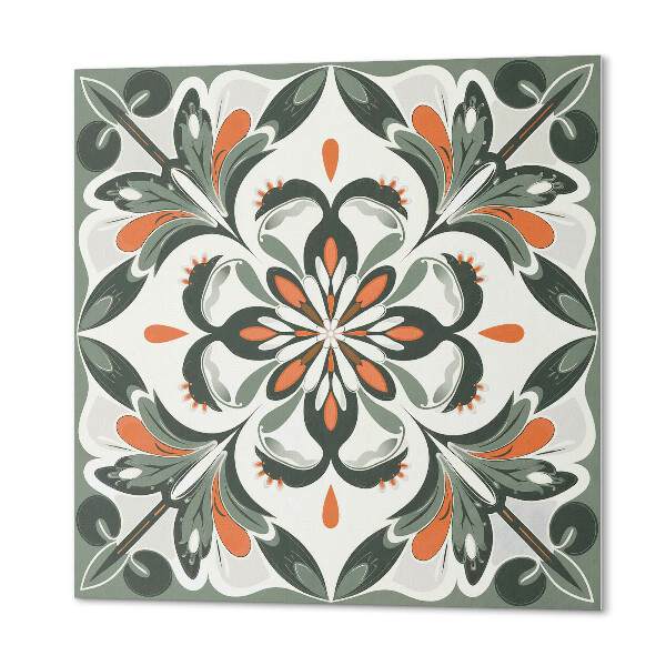 Wall panel square A pattern of flowers surrounded by leaves