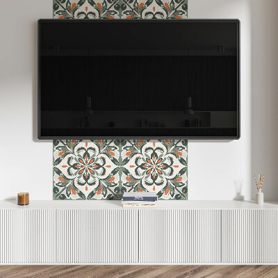 Wall panel square A pattern of flowers surrounded by leaves