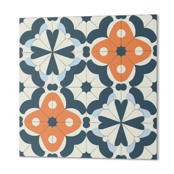 Wall panel square Tiled design with flowers