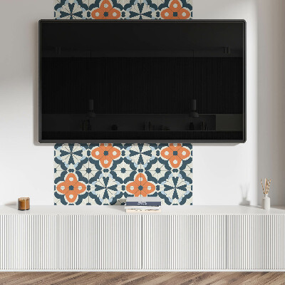 Wall panel square Tiled design with flowers