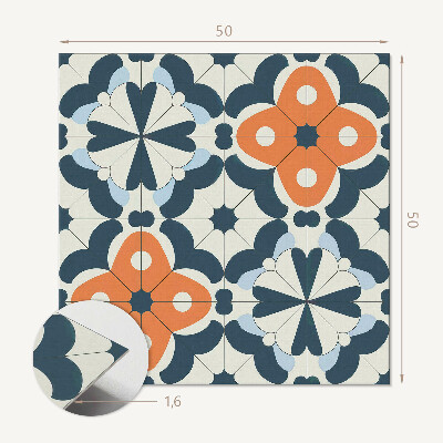 Wall panel square Tiled design with flowers