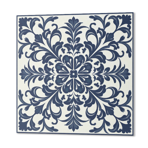 Wall panel square Flowers accompanied by leaves