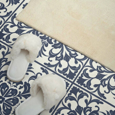 Wall panel square Flowers accompanied by leaves